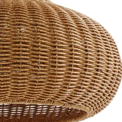 Lámpara colgante exterior Lucande Taniola, 3 luces, beige, ratán, IP44