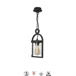 Lámpara colgante exterior Maya, gris oscuro, IP54, 150 cm