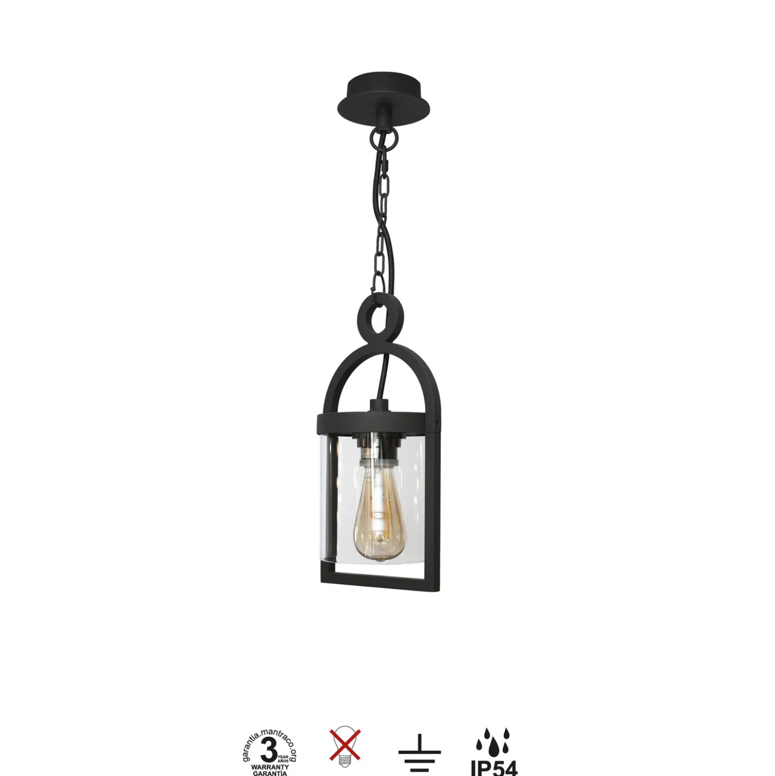 Lámpara colgante exterior Maya, gris oscuro, IP54, 150 cm