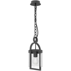 Lámpara colgante exterior Maya, gris oscuro, IP54, 150 cm