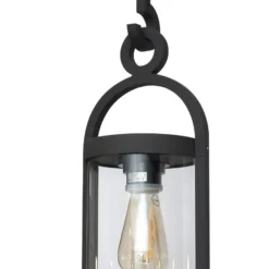 Lámpara colgante exterior Maya, gris oscuro, IP54, altura 44,5 cm
