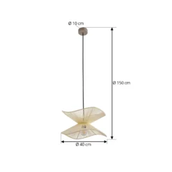 Lámpara colgante exterior Valdorin de Lindby, beige, algodón, IP44