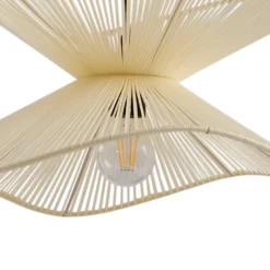 Lámpara colgante exterior Valdorin de Lindby, beige, algodón, IP44