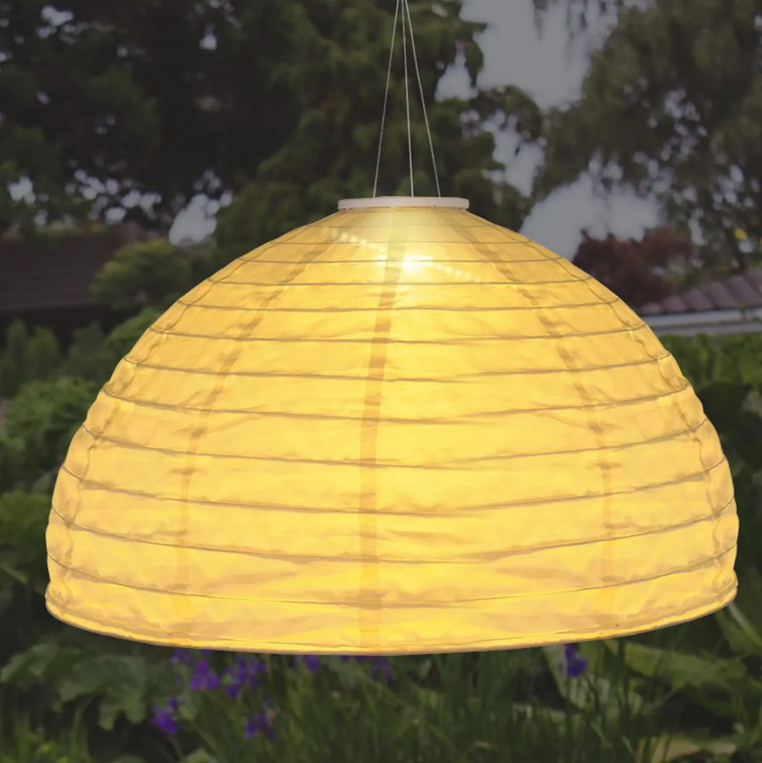 Lámpara colgante LED 33982, blanco, lino, plástico