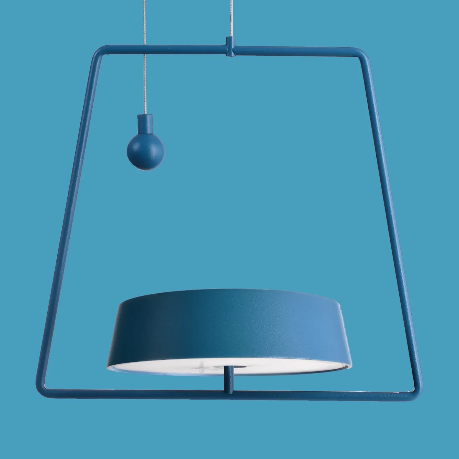 Lámpara colgante LED Miram, batería, azul