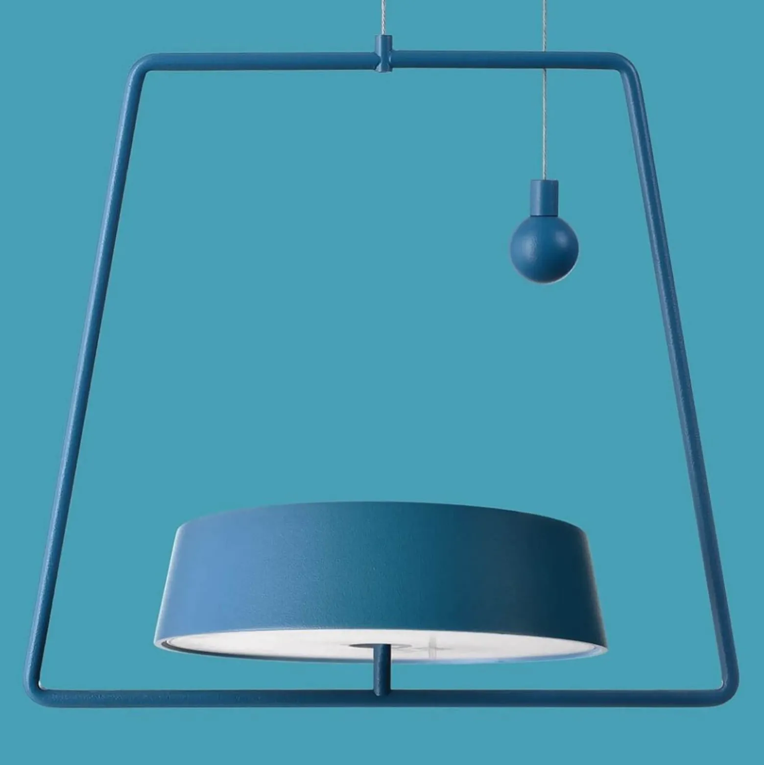 Lámpara colgante LED Miram, batería, azul