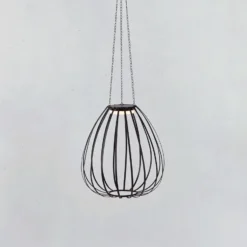 Lámpara colgante LED Ovia, Ø 42 cm, negro, IP44, atenuable.