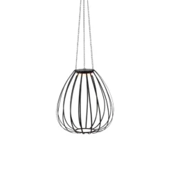 Lámpara colgante LED Ovia, Ø 42 cm, negro, IP44, atenuable.