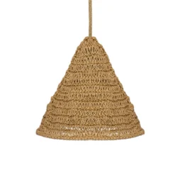 Lámpara colgante Newgarden Maro, natural, algas marinas, Ø 30 cm, IP44