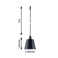 Lámpara colgante Paulmann Plug & Shine Kofia, antracita, IP44