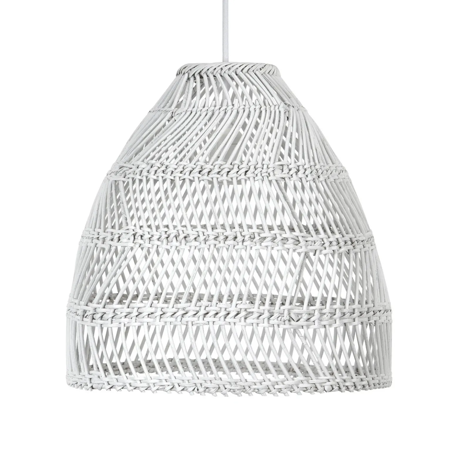 Lámpara colgante PR Home, Maja Outdoor, Ø 53 cm, blanco, ratán