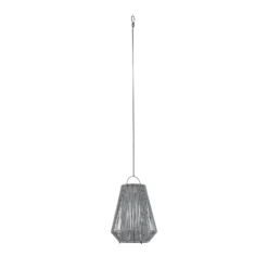 Lámpara colgante solar LED Lindby Austas, gris, Ø 32 cm, USB, IP54