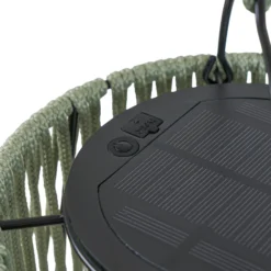Lámpara colgante solar LED Lindby Austas, verde, Ø 32 cm, USB, IP54