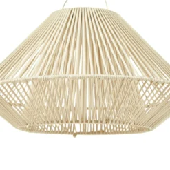 Lámpara colgante solar LED Lindby Austas, beige, Ø 50 cm, USB, IP54