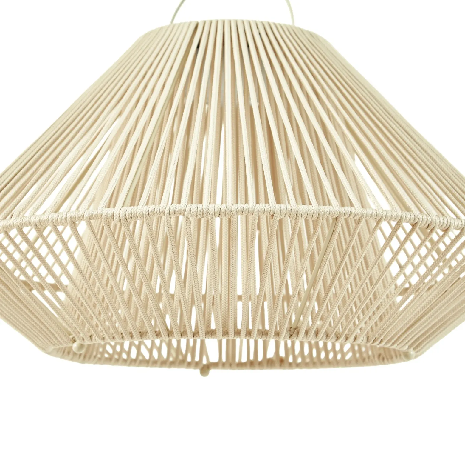 Lámpara colgante solar LED Lindby Austas, beige, Ø 50 cm, USB, IP54