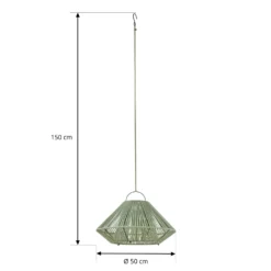 Lámpara colgante solar LED Lindby Austas, verde, Ø 50 cm, USB, IP54