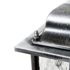 Lámpara colgante Wexford WX9, IP23, negro-plata, metal, cristal