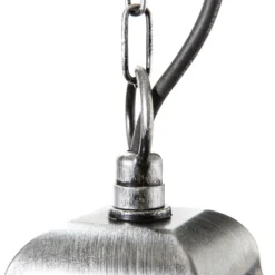 Lámpara colgante Wexford WX9, IP23, negro-plata, metal, cristal