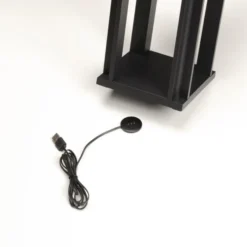Lámpara decorativa Cannes USB, negro