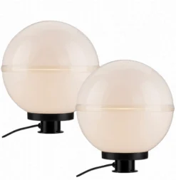 Lámpara decorativa de exterior Hemi, pincho de suelo, paquete de 2 Ø 30cm