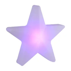 Lámpara decorativa LED recargable Star, 55 cm de altura, IP44, blanca, RGBW
