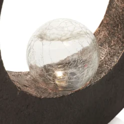 Lámpara decorativa LED solar de Lindby Adem, marrón rojizo, cristal, 31 cm