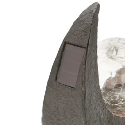 Lámpara decorativa LED solar de Lindby Adem, marrón rojizo, cristal, 31 cm
