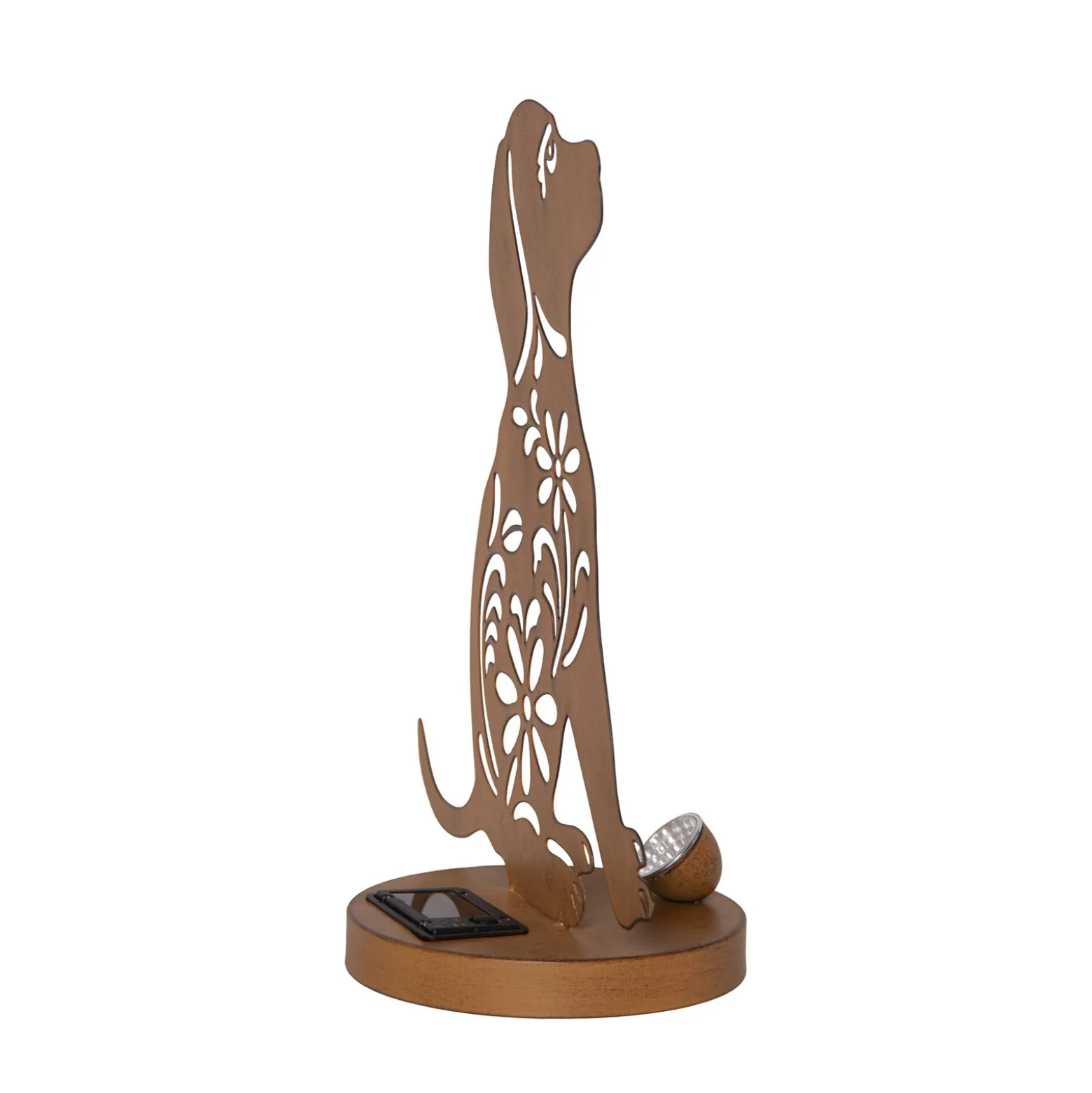 Lámpara decorativa LED solar Oxidog, altura 33 cm, color óxido, IP44