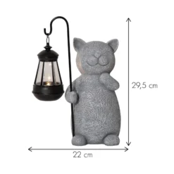 Lámpara decorativa LED solar Smilla, gris/negro, altura 30 cm