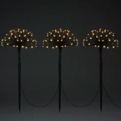 Lámpara decorativa LED tres dientes de león con pincho de suelo IP44