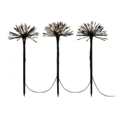 Lámpara decorativa LED tres dientes de león con pincho de suelo IP44