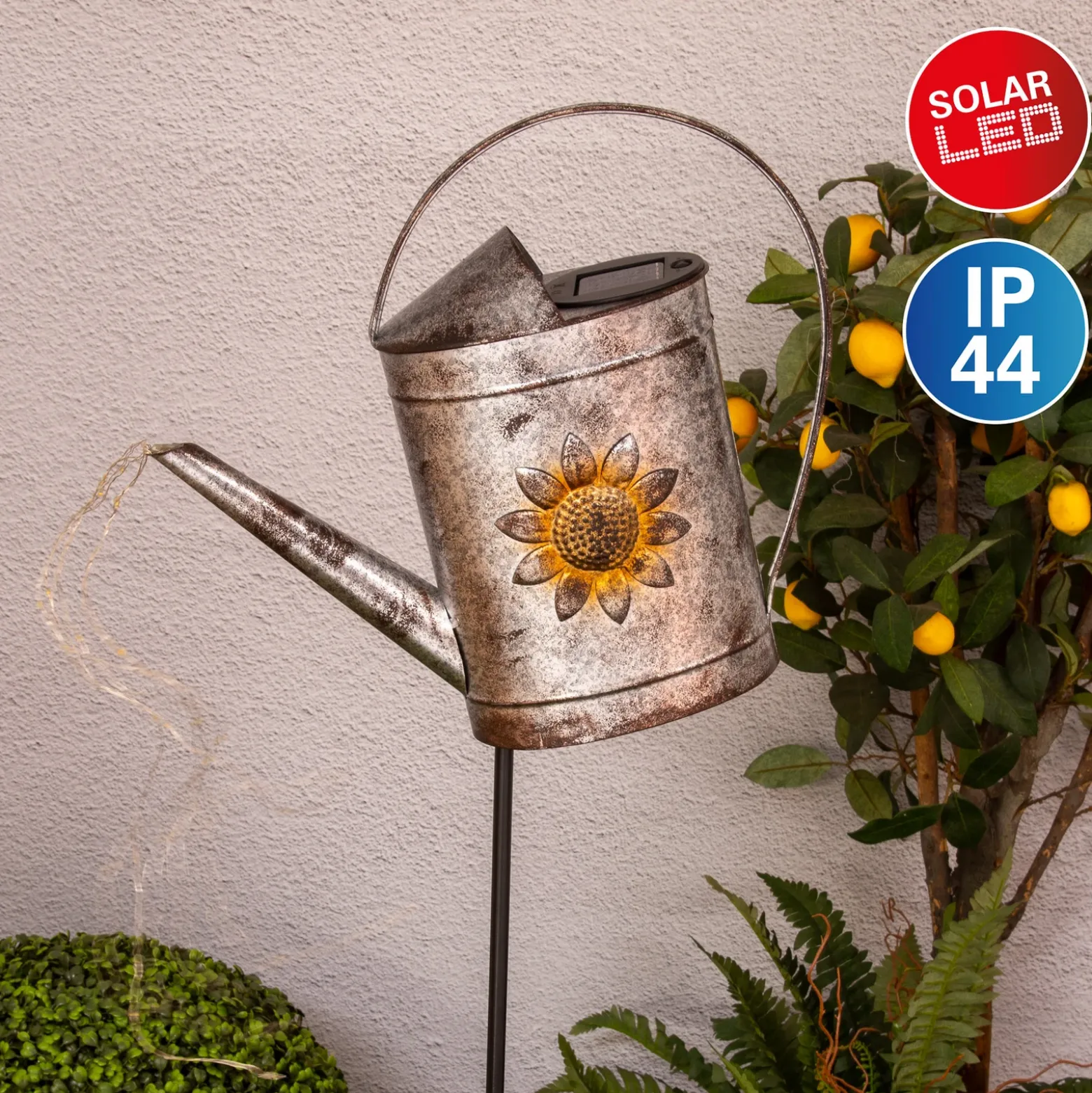 Lámpara decorativa solar LED 5282349 con regadera