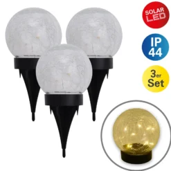 Lámpara decorativa solar LED 5248203 de vidrio, 3