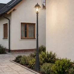Lámpara de exterior Edana de Lindby, 211 cm, antracita, E27, IP44