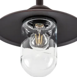 Lámpara de exterior Lindby Bilma, 1 luz, color óxido, 220 cm, cristal, IP65
