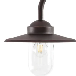 Lámpara de exterior Lindby Bilma, 1 luz, color óxido, 220 cm, cristal, IP65