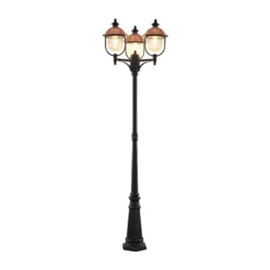 Lámpara de exterior Lindby Clint, 225 cm, 3 luces, resistente al agua salada,