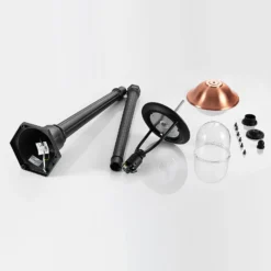 Lámpara de exterior Lindby Clint, 177 cm, metal, resistente al agua salada, E27