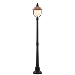 Lámpara de exterior Lindby Clint, 177 cm, metal, resistente al agua salada, E27