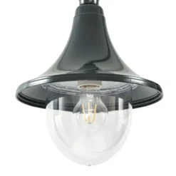 Lámpara de exterior Lindby Daphne, 220 cm, verde, metal, E27
