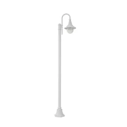 Lámpara de exterior Lindby Daphne, 220 cm, blanca, metal, E27