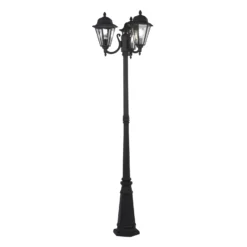 lámpara de exterior Lindby Edana, 212 cm, 3 luces, antracita, E27, IP44