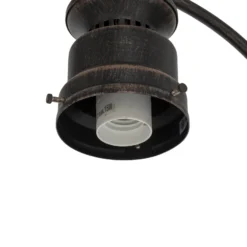 Lámpara de exterior Lindby Eddie, 198 cm, óxido, metal, IP44, E27