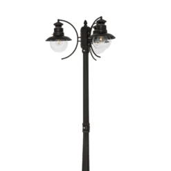 Lámpara de exterior Lindby Eddie, 198 cm, óxido, metal, IP44, E27