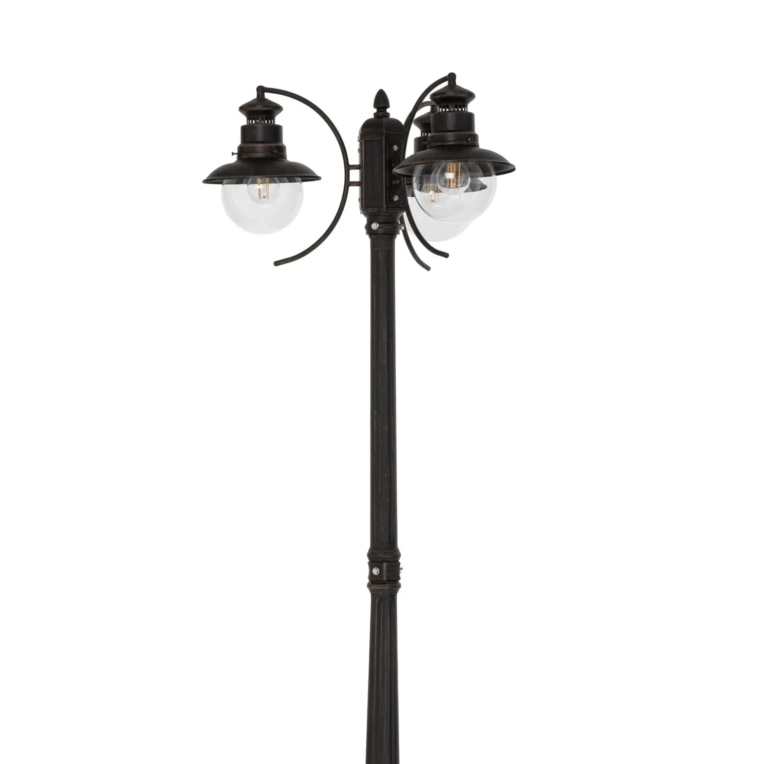 Lámpara de exterior Lindby Eddie, 198 cm, óxido, metal, IP44, E27