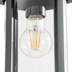 Lámpara de exterior Lindby Zayn, negra, 1 luz, altura 220 cm, IP65