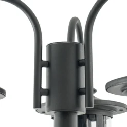 Lámpara de exterior Lindby Zayn, negra, 3 luces, altura 220 cm, IP65