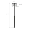 Lámpara de exterior Lucande Chandan, altura 215 cm, color antracita, 2 luces.