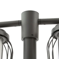 Lámpara de exterior Lucande Chandan, altura 215 cm, color antracita, 2 luces.