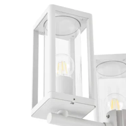 Lámpara de exterior Lucande Siveta, altura 240 cm, 3 luces, gris claro